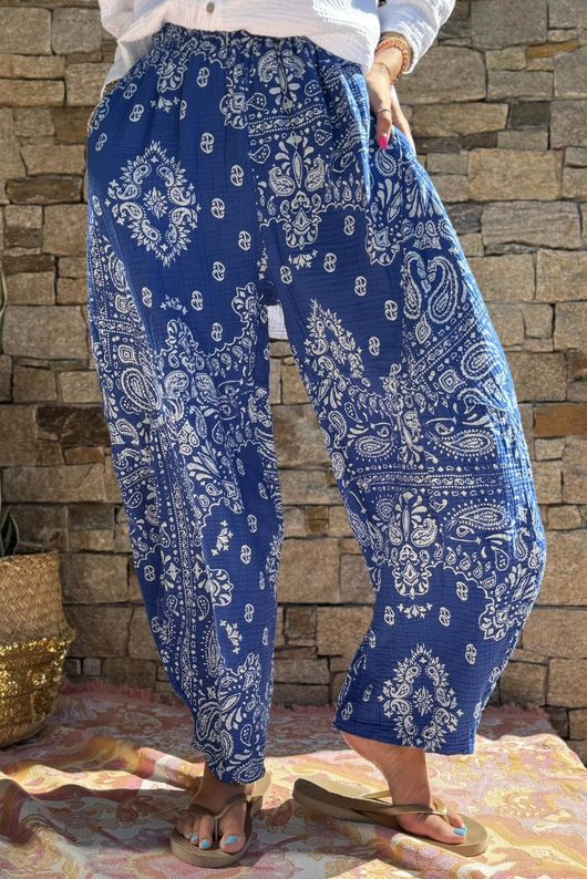 Hush Pillow Cotton Bandana B Classic Barrel Pant Malibu Blue